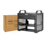 Tecmojo Mini rack da scrivania 4U da 200 mm di profondità con ripiano SBC, scheda adattatore da Micro HDMl a HDMI, pannello vuoto, per AV, NAS e Server da 10", nero