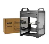 Tecmojo Mini rack da scrivania 6U da 200 mm di profondità, con ripiano SBC, scheda adattatore da Micro HDMI a HDMI, pannello vuoto, per AV, NAS e server da 10", nero