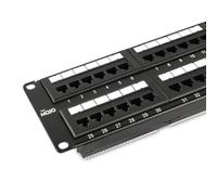 Tecmojo Pannello patch a 48 porte,Pannello patch Cat 6,Patch Panel 2U,Pannello patch di rete per apparecchiature per montaggio su rack da 19 pollici,Supporto 10G,Non schermato.