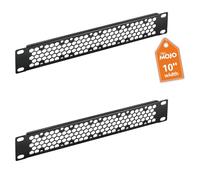 Tecmojo Pannello vuoto ventilato per montaggio su rack 1U, riempitivo per server rack da 25,4 cm di larghezza, armadio di rete, data center, laboratori domestici, nero (confezione da 2)