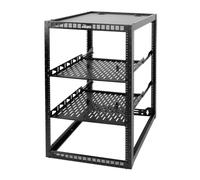TECMOJO Rack a telaio aperto 20U per server e apparecchiature AV, rack per server da pavimento o montaggio a parete, con 2 ripiani rack 1U e hardware di montaggio, rack di rete per reti da 19", server