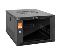 Tecmojo Rack da parete 6U con termostato, armadio server chiuso profondità 45 cm con 2 ventole di raffreddamento, porta con serratura e hardware, rack 6U per apparecchiature da 48,3 cm, porta in vetro