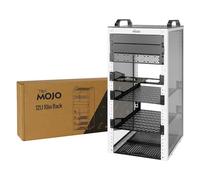 Tecmojo Rack di rete 12U, mini server rack con 2 pannelli traslucidi laterali e 2 maniglie superiori, profondità 26 cm, per apparecchiature IT e dispositivi A/V da 10", bianco