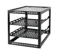 Tecmojo Rack di rete a telaio aperto 12U per apparecchiature IT e AV, rack AV da pavimento o da parete, con 2 ripiani rack 1U e hardware di montaggio, rack di rete per reti da 19 pollici, dispositivi