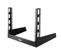 Tecmojo Rack per server desktop a 2 montanti 8U, piccolo rack a telaio aperto per AV/dati/audio/studio da 19 pollici, autoportante, per casa/ufficio, foro quadrato