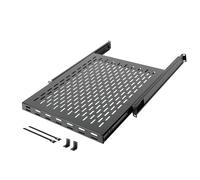 Tecmojo Scaffale scorrevole 1U, scaffale a 4 montanti ventilato, profondità 55,1 cm con profondità di montaggio regolabile 55,1-89,9 cm, supporta fino a 50 kg, per rack AV/apparecchiature di rete da