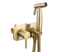 Tecmolog Acciaio Inossidabile Doccetta per Bidet Set con Bidet Portatile Tubo da Doccia da 1.5 m per Sanitari Bagno, Oro Spazzolato, WS024J2F2