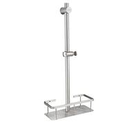 Tecmolog Asta doccia Acciaio Inox Asta Doccia a Parete 67 cm con Porta Sapone per Doccia Nichel Spazzolato, SBH156D