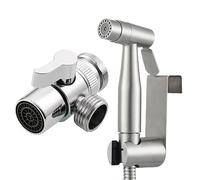 Tecmolog Bidet Portatile Kit Acciaio Inossidabile 2 Mode Doccetta Bidet con Deviatore Doccia, Flessibile Doccia 2m e Supporto Doccetta per Lavandino, WS024AF4