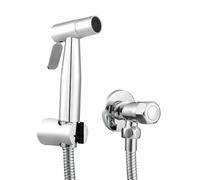 Tecmolog Kit Idroscopino WC Doccetta Portatile in Acciaio Inossidabile Spruzzatore Bidet per WC, Acqua Fredda, Cromo, WS024DF3