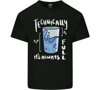 Tecnicamente Il Vetro È Sempre Pieno Maglietta In Cotone Uomo Science Nerd