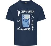 Tecnicamente Il Vetro È Sempre Pieno Maglietta In Cotone Uomo Science Nerd