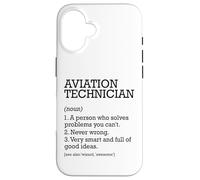 Tecnico aeronautico Definizione di lavoro Personalizzato Divertente Custodia per iPhone 16