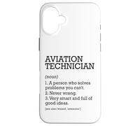 Tecnico aeronautico Definizione di lavoro Personalizzato Divertente Custodia per iPhone 16 Plus