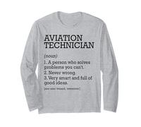 Tecnico aeronautico Definizione di lavoro Personalizzato Divertente Maglia a Manica