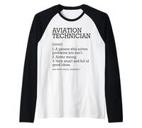 Tecnico aeronautico Definizione di lavoro Personalizzato Divertente Maglia con Maniche Raglan