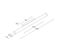 TECNICO by Sforzin Applique a LED Pirgos, larghezza 200 cm, bianco, plastica TECNICO by Sforzin
