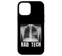 Tecnico di radiologia patriottica della bandiera americana dei raggi X del torace Custodia per iPhone 12 mini