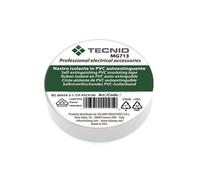Tecnid Nastro Isolante in PVC - 19mm x 25mt - Spessore 0,13mm - Impermeabile e resistente al calore - Colore bianco