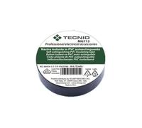 TECNID Nastro Isolante in PVC - 19mm x 25mt - Spessore 0,13mm - Impermeabile e resistente al calore - Colore nero