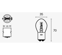 TECNIUM Lampadina S1 12V 25/25W - x10