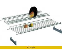 Tecno Cablaggi Mensole Colapiatti Cromate cm 86 con Supporti Coppia 6 BLGHU1668