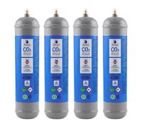 Tecno Cold | Bombola CO2 600 g Alimentare E290 per Gasatore Acqua Frizzante - Compatibile Aarke, Beghelli, Levivo - Attacco Universale M11x1 - 4 Bombole CO2 Monouso per Casa e Ufficio