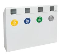 Tecno Escelsior Bidone raccolta differenziata in acciaio verniciato per esterno, capacità 240 litri, Pattumiera resistente alle intemperie, Made in Italy, L120 x P30 x H96 cm (BIANCO RAL9016)