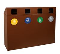 Tecno Escelsior Bidone raccolta differenziata in acciaio verniciato per esterno, capacità 240 litri, Pattumiera resistente alle intemperie, Made in Italy, L120 x P30 x H96 cm (COLORE CORTEN)