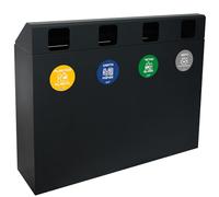 Tecno Escelsior Bidone raccolta differenziata in acciaio verniciato per esterno, capacità 240 litri, Pattumiera resistente alle intemperie, Made in Italy, L120 x P30 x H96 cm (ANTRACITE RAL7016)