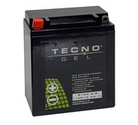 TECNO-GEL Batteria per moto YB12A-A/B = 12N12A-4A-1, 12 V, 12 Ah (DIN 51211, 51215), 134 x 80 x 161 mm