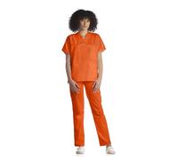 Tecno Hospital Divisa completa ospedaliera unisex, OSS, estetica, infermiere, casacca e pantalone (arancione, s)