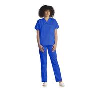 Tecno Hospital Divisa completa ospedaliera unisex, OSS, estetica, infermiere, casacca e pantalone (blu, l)