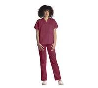Tecno Hospital Divisa completa ospedaliera unisex, OSS, Estetica, Infermiere, Casacca e pantalone (bordeaux, xxs)