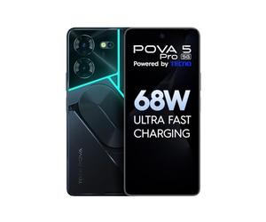 TECNO Pova 5 Pro 5G, Smartphone, 8 GB di RAM, 256 GB di memoria, nero (dark illusion), ricarica ultra rapida a 68 W, interfaccia ARC, multicolore, retroilluminato, doppia fotocamera AI da 50 MP,