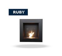 TECNOAIR SYSTEM Camino a Bioetanolo Ruby Da Parete Modello ELYSIUM Da 2,5 kW - Colore Nero