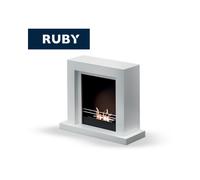 TECNOAIR SYSTEM Camino a Bioetanolo Ruby da Pavimento Modello CAMOGLI Da 2,0 kW - Colore Bianco