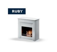 TECNOAIR SYSTEM Camino a Bioetanolo Ruby da Pavimento Modello CONEGLIANO Da 2,5 kW - Colore Bianco