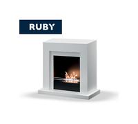 TECNOAIR SYSTEM Camino a Bioetanolo Ruby da Pavimento Modello UDINE Da 2,5 kW - Colore Bianco