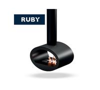 TECNOAIR SYSTEM Camino a Bioetanolo Ruby Da Soffitto Modello CERVINIA Da 2,0 kW - Colore Nero