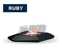 TECNOAIR SYSTEM Camino a Bioetanolo Ruby Da Tavolo Modello BOSTON Da 1,2 kW - Colore Nero