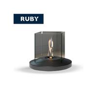 TECNOAIR SYSTEM Camino a Bioetanolo Ruby Da Tavolo Modello LIONE Da 0,5 kW - Colore Nero