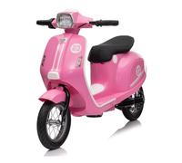 Tecnobike Shop Moto Elettrica per Bambini Moto Deluxe 24v Luci LED Suoni Cavalletto Ammortizzatori Reali Manopola Acceleratore Freno (Rosa)