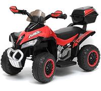 Tecnobike Shop Quad Moto Elettrico Per Bambini Mini Quad Deluxe 6V luci Suoni (Rosso)