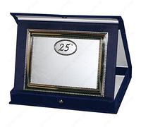 tecnocoppe Targa in Alluminio 25° Anniversario Matrimonio Nozze d'Argento, con Astuccio e Stampa Personalizzata