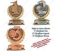 tecnocoppe Tris Trofei Premiazioni - 1° 2° e 3° Classificato - h 13,00 cm Targhetta Personalizzata Compresa nel Prezzo