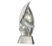 tecnocoppe Trofeo Calcio Colore Argento h 18,00 cm Premiazione Capocannoniere Miglior Giocatore Targhetta Personalizzata Omaggio