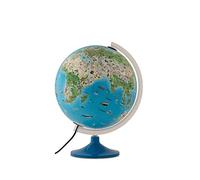 Tecnodidattica Atmosphere Family Solid - Mappamondo illustrato con animali e tradizioni dei popoli, mappamondo in lingua italiana, Diametro 30 cm