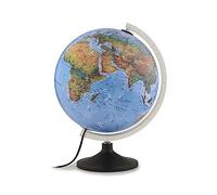Tecnodidattica Atmosphere Solid B - Mappamondo con doppia cartografia Fisico/Politica, mappamondo classico e accurato in lingua italiana, Diametro 30 cm