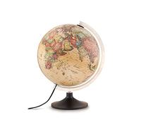 Tecnodidattica - Mappamondo Atmosphere Solid A, Luminoso, Girevole, cartografia Stile Antico e meridiano graduato, Diametro 30 cm